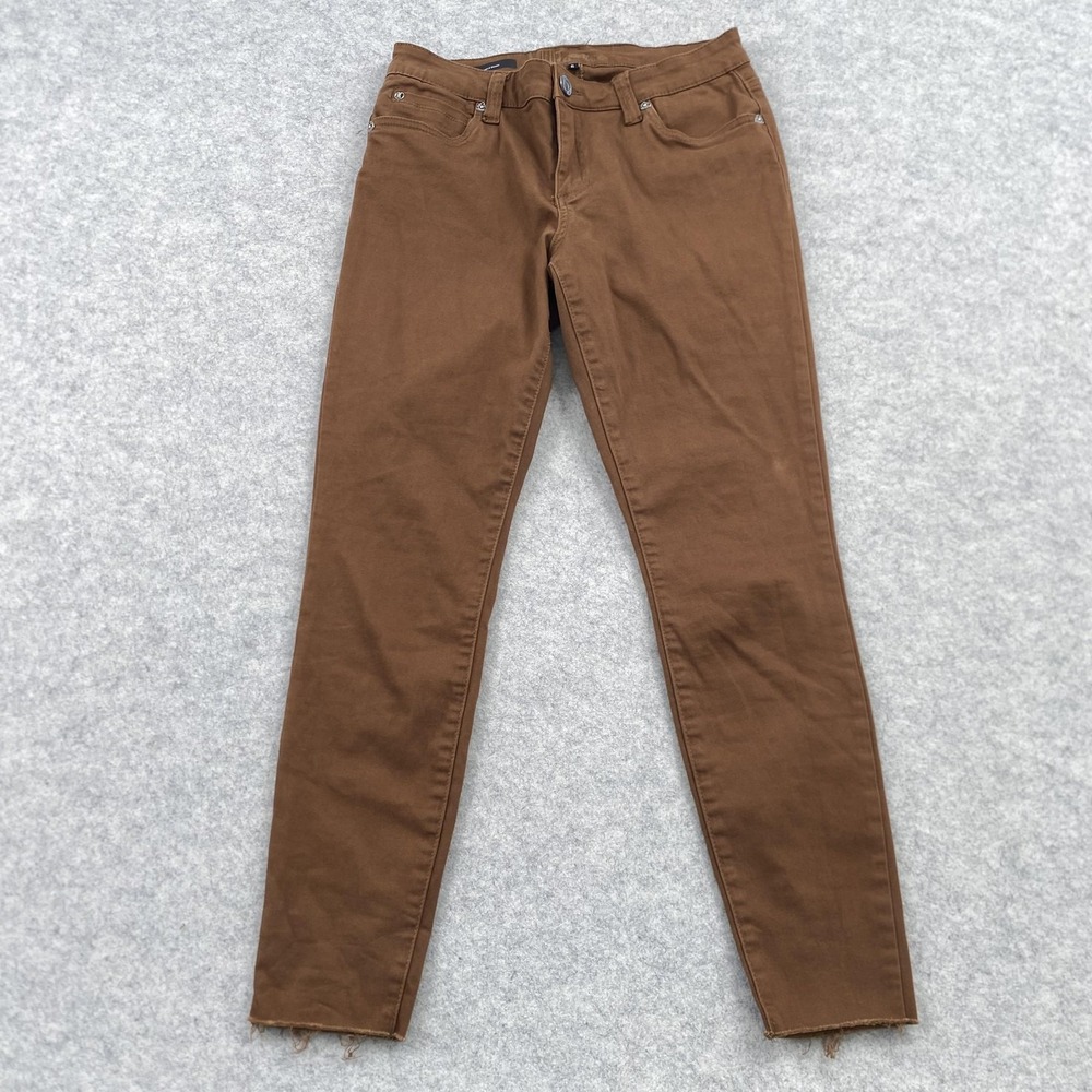 KUT From The Kloth Carlo Ankle Skinny Jeans Womens 6 (29x26) Brown Fringe